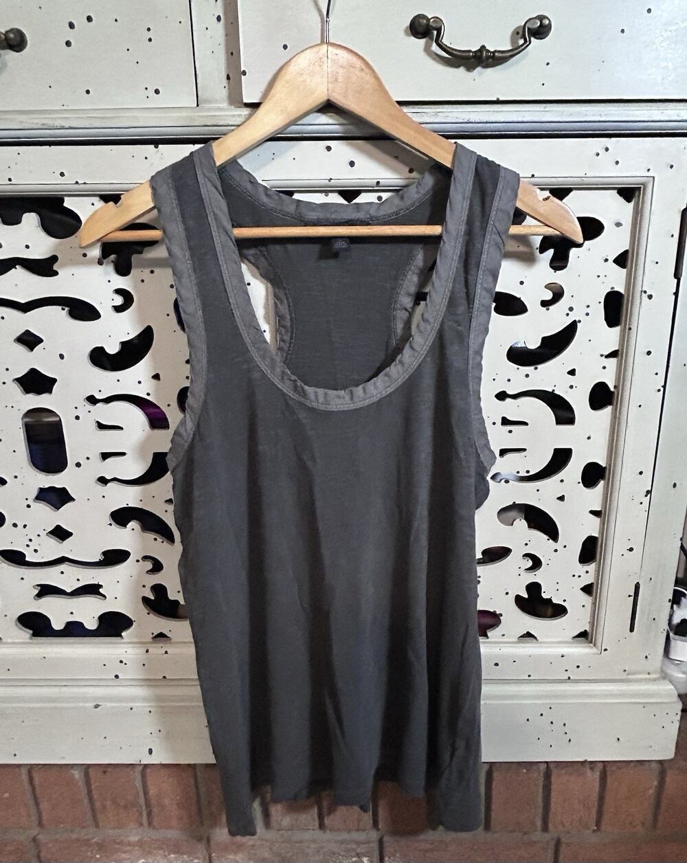 Banana Republic Womens Tank Top Lot 2 Scoop Neck Gray Aqua Blue Sleeveless M